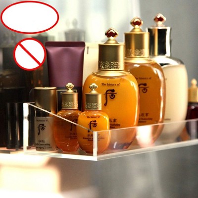 Transparent Acrylic Wall Mounted Bathroom Shelves, 2-Pack