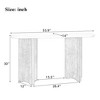 Narrow Console Table, Entryway Table with Oval Faux Marble Top, Rustic Sofa Table with Curved Legs, Hallway Accent Table for Living Room - 3 of 4