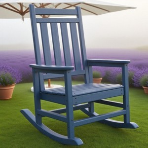40" Oversized Rocking Chair for Adults, All Weather HDPE Porch Rocker, Heavy Duty Outdoor Rocking Chair 400 lbs for Patio, Garden, Porch - 1 of 4