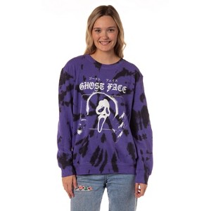 Women's Ghost Face Tie-Dye Pullover Sweatshirt - 1 of 4