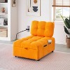NicBex Convertible Sleeper Chair,Modern Velvet Pull-out Sofa Bed with Solid Wood Frame,Soft Couches for Living Room,Beige/Orange/Gray/Pink - 2 of 4