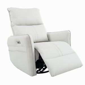 Racxily PU Rocking Recliner Chair, Nursery Rocking ChairModern Small Rocking Swivel Recliner Chair for Bedroom, Side Pocket, Brown - 1 of 4