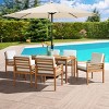 Alaterre Furniture 8pc Outdoor Patio Dining Set, Okemo Table with 10' Auto Tilt Umbrella - 2 of 4