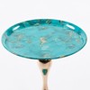 Mermaid Tail End Coffee Round Side Table w/Metal Pedestal,Martini Drink&Minimalist Accent Table for Small Living Room Spaces - 4 of 4