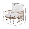 Set of 2 Outdoor Accent Chairs with Handwoven Rope, Accent Chair for Garden and Poolside, Chair with Powder-Coated Steel Frame-Coolbibila - 4 of 4