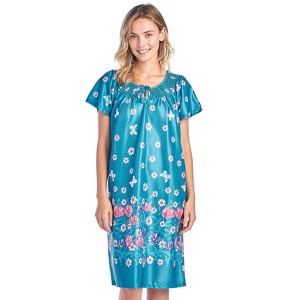 Casual Nights Women's Round Neck Mu-Mu Housecoat Lounger - 1 of 4