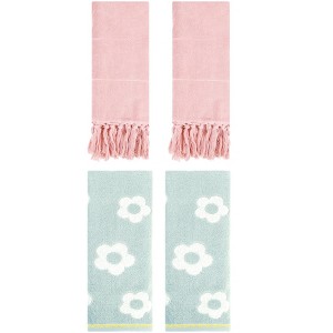 REGALWOVEN 4 Pcs Cotton Bathroom Decorative Hand Towel 14" x 30" - 1 of 4