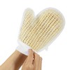 Unique Bargains Bathroom Jute Shower Gloves 8.74"x6.69" White 1 Pc - 3 of 4