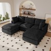 100 Inch U Shaped Modern Sofa Modular Sectional Cloud Couch with 2 Ottoman, 4-Seat Chenille Deep Seat Couches for Living Room - 2 of 4