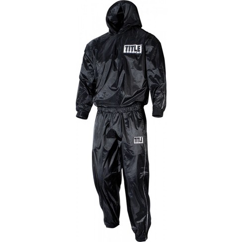 Title Boxing Rip-Stop Nylon and PVC Rubber Lined Sauna Suit With Hood -  Medium