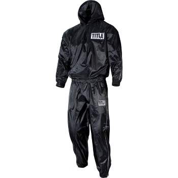 Title Boxing Rip-Stop Nylon and PVC Rubber Lined Sauna Suit With Hood - Black
