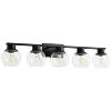 POWLIG 37.4-in 5-Light Black Bathroom Vanity Light with Clear Glass Shades, Bulbs not Included - 2 of 4