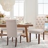 Fabric Armless Parsons Dining Chairs Set of 2,Upholstered Fabric Dining Room Chairs Side Chair,Tufted Dining Chairs Set of 2-Cuddelewood - 3 of 4