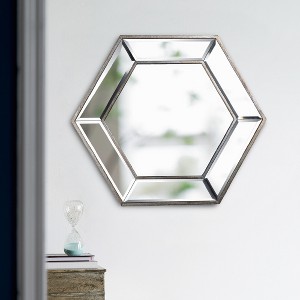 VYNXARIA 20"*18" Hexagon Wall Mirror with Contemporary Glass Design, Home Decor Accent Mirror for Living Room, Entryway, Bedroom - 1 of 4