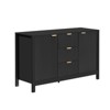 FONTOI Wave-Pattern Sideboard Cabinet with 3 Drawers&3 Adjustable Shelves, Scandinavian Style Storage Console Table, Black, 15.3"*28.3"*47.2" - 4 of 4