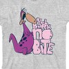 The Flintstones Dino All Bark, No Bite Youth Girl Heather Gray Short Sleeve Tee - 2 of 2