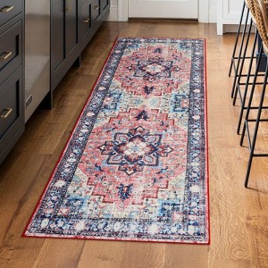 Vintage Farmhouse Boho Area Rug | Ultra Soft Washable Non-Slip Rug with Distressed Rustic Print for Living Room, Bedroom, Dining, Dorm & Office - 1 of 4