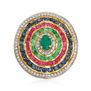 Ross-Simons 2.80 ct. t.w. Multi-Gemstone Circle Ring in 18kt Gold Over Sterling Size 6 - 1 of 4