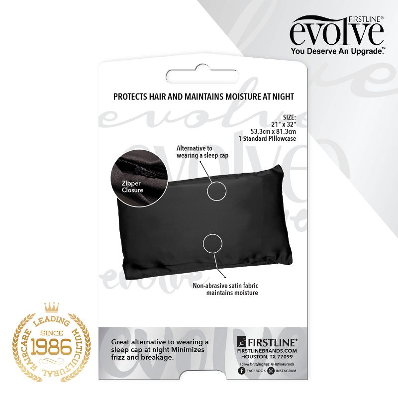 Evolve Products Satin Pillowcase - Black, 3 of 6