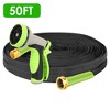 iMountek "50FT Non-Expandable Garden Hose – Kink-Free, Lightweight with 10-Pattern Nozzle, Storage Bag & Hook" Black - 3 of 3