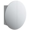 vidaXL Bathroom Cabinet with Round Mirror&LED Gray 18.5 in.x18.5 in.x6.9 in. - 2 of 4