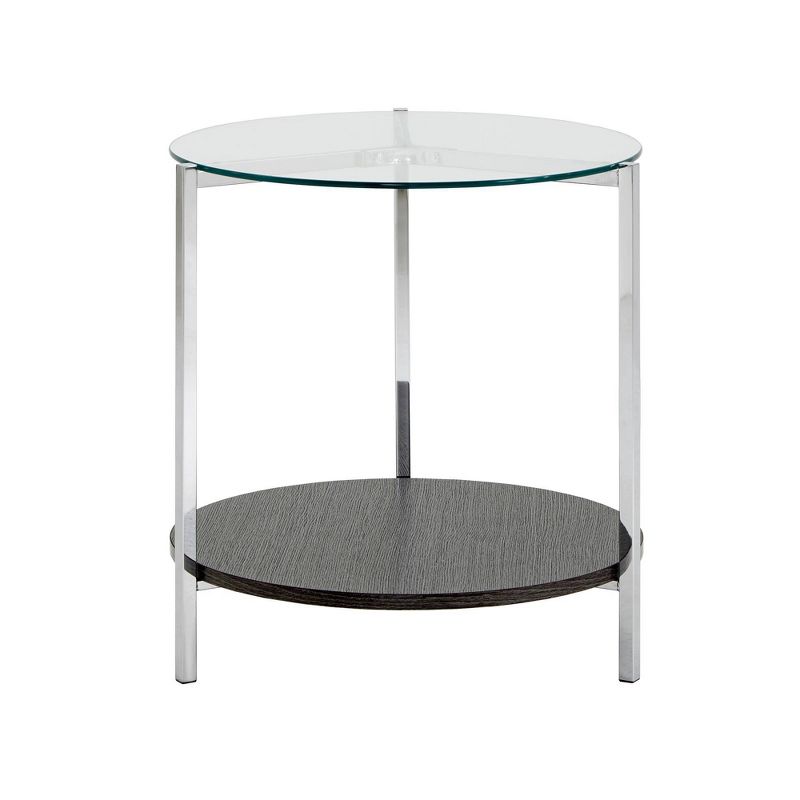 Humberto Chrome Finish End Table with Glass Top Chrome - Inspire Q, 4 of 7