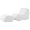 TOAOTBNBO Ergonomic Curved Accent Chair with Ottoman, Upholstered Armless Chair with High-Resilience Foam Recliner Chair for Luxurious Seating - 2 of 4