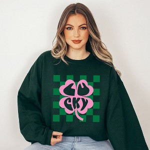 Simply Sage Market Women's Graphic Sweatshirt Luck With Shamrock - 1 of 4