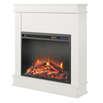 Ameriwood Home Mateo Electric Fireplace Space Heater with Mantel, White