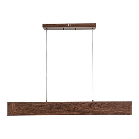 C Cattleya Wood Finish Aluminum Dimmable LED Linear Pendant Light - image 1 of 4