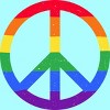 Adult Design By Humans Rainbow Pride and Peace Sign By JuanMedina Racerback Tank Top - 2 of 2