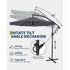 10FT Hanging Cantilever Umbrella, Offset Patio Umbrella Outdoor Sun Shade with Easy Tilt Adjustment, 8 Ribs, UV Protection for Backyard, Lawn - 3 of 4