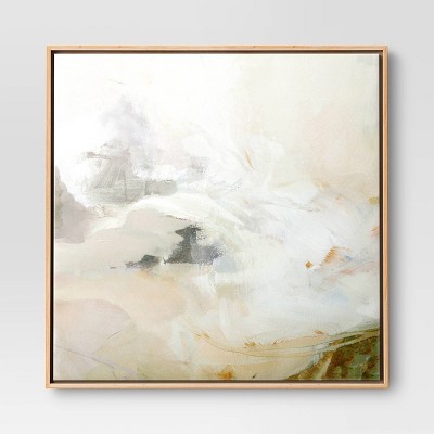 24" x 24" Watercolor Mountain Framed Canvas - Threshold™