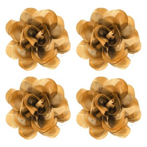 Unique Bargains Alloy Satin Fabric Big Rose Flower Dainty Brooches and Pins 4 Pcs - 1 of 4