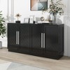 CAVINAS Sideboard Buffet Cabinet with Adjustable Shelves,60" Kitchen Storage Cabinets with Silver Handles,for Kitchen,Living room and Dining Room - 2 of 4