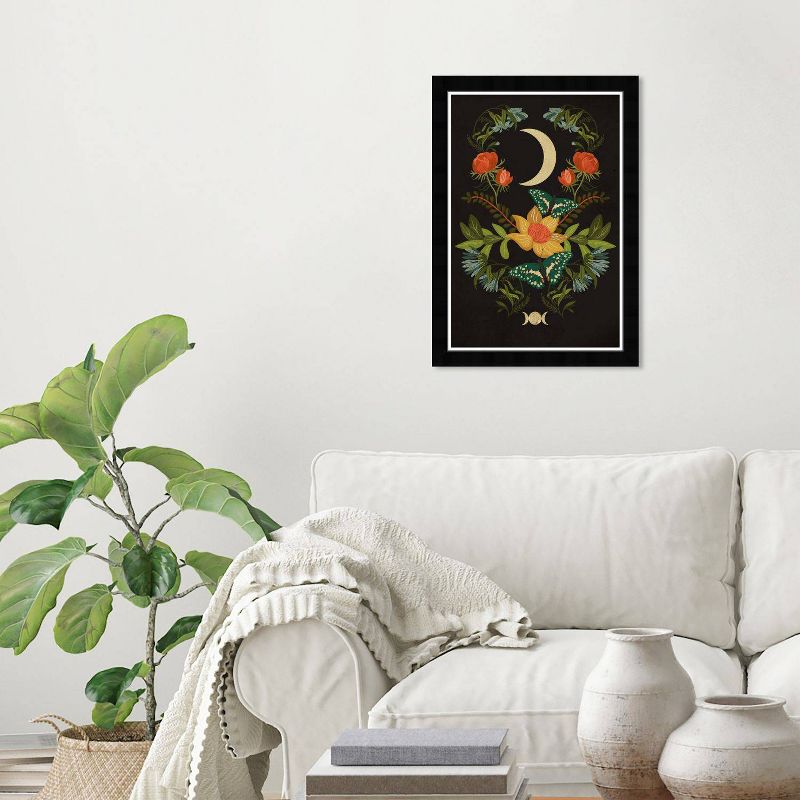 15&#34; x 21&#34; Flourishing Moon Floral and Botanical Framed Wall Art Print Black - Wynwood Studio, 5 of 8