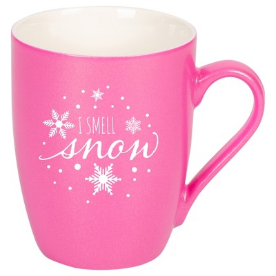 Elanze Designs I Smell Snow Princess Pink 10 ounce New Bone China Coffee Cup Mug