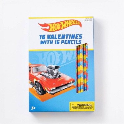 Paper Magic 16ct Hot Wheels Pencil Valentine's Day Exchange Cards