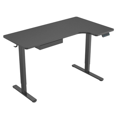 Mount-It! L-Shaped Electric Height Adjustable Desk, Automatic Standing Desk, Three Memory Settings, Solid Steel Frame, Two Installation Options