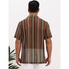 INSPIRE CHIC Men's Striped Retro Short Sleeve Button Down See Through Shirts - 3 of 4