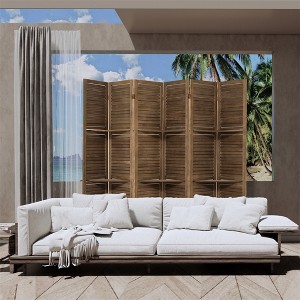 6 Panel Wood Room Divider with Shelves, Folding Privacy Screen, Room Separators Divider Wall, Portable Partition Screen for Bedroom Home Office - 1 of 4