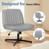 Sevobal Task And Office Chairs Cross-Legged Chair, No Wheels Armless Swivel Home Office Chair, Sponge Back Cushion, Gray, 25.5"*25.9"*35" - 2 of 4