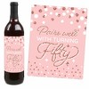 Big Dot of Happiness 50th Pink Rose Gold Birthday Party Decorations for Women and Men Wine Bottle Label Stickers 4 Ct - 3 of 4