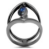 Slickblue IP Light Black Stainless Steel Ring with Double Marquise London Blue Spinel – Women’s Sizes 5-10 - 3 of 4