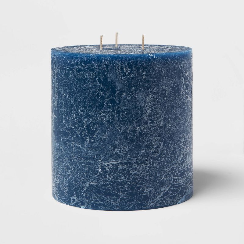 6&#34; x 6&#34; Pillar Candle Cerulean Surf and Sea Navy - Threshold&#8482;, 3 of 6