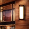 YANSUN 30W Integrated LED Outdoor Wall Lantern with Warm White 3000K Light, Black Finish, Weather-Resistant, 16.54 In. Height - 3 of 4
