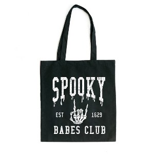 City Creek Prints Spooky Babes Club Canvas Tote Bag - 15x16 - Black - 1 of 2