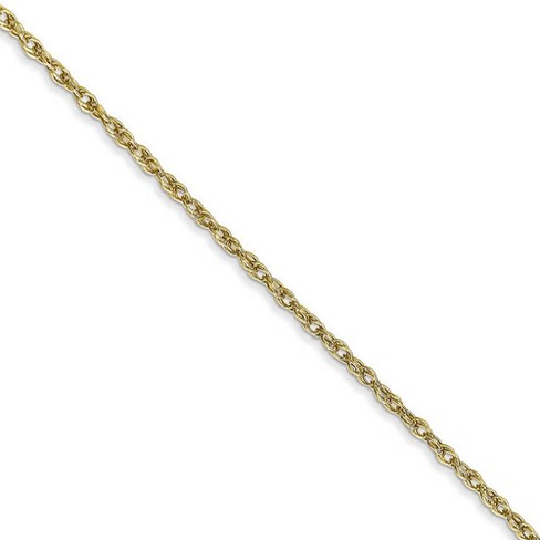 Black Bow Jewelry 1.3mm 10k Yellow Gold Solid Baby Rope Chain Necklace - image 1 of 4