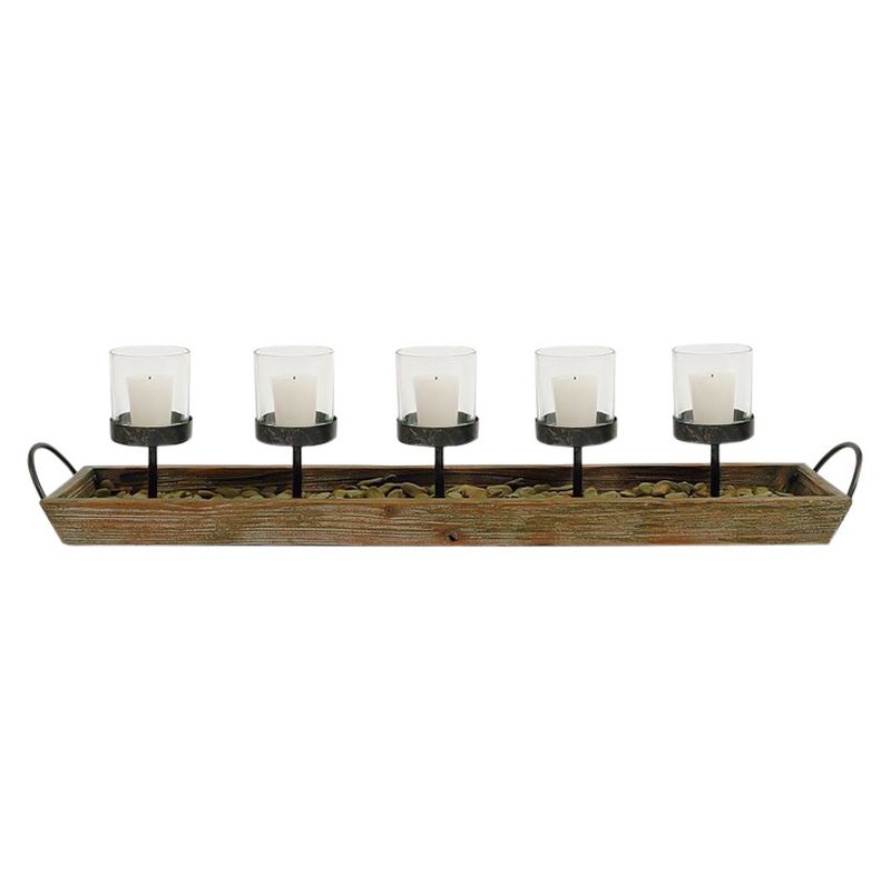 Wood and  Metal Votive Holder - Storied Home, 1 of 6