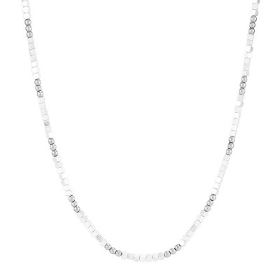 Silpada 'All Genuine' Sterling Silver Hematite Beaded Necklace, 17" + 2"